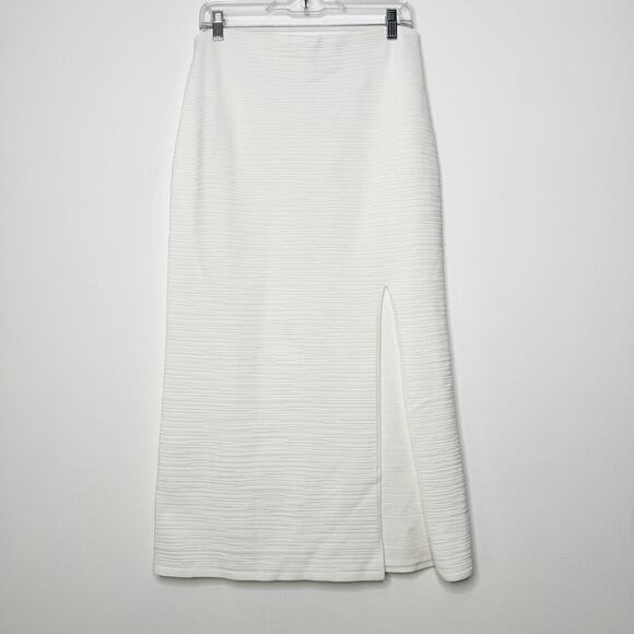 COS Textured Pencil Skirt Midi in White Ivory Size Medium - Picture 2 of 10